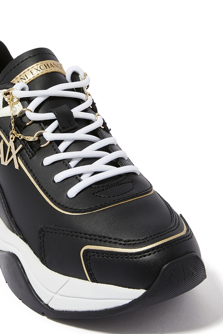 Logo Charm Leather Sneakers
